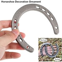 1Pcs Durable Cast Iron Horseshoe Decoration Unique Design Wall Hanging Home Ornament Vintage Rustic Style Wall Sculpture