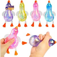 Duck Squishy Antistress Fidget Toy Cute Shimmering Gold Dust Decompression Venting Toy for Adults Stress Relief Gift for Friends