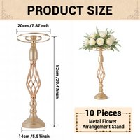10 Pcs Gold Metal Flower Stand, Wedding Flower Centerpieces,Candle Holder,Vase Display Rack,Candelabra Event Centerpiece