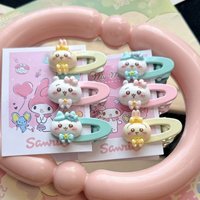 Cute Cartoon Chiikawa Hair Clips Hollow Oval Barrettes Sweet Pastel Bang Clips Kawaii Girl Hair Accessories Pink Headwear