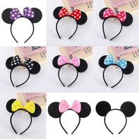 Mickey headband cartoon cute bow Minnie headband children's holiday cosplay party headwear