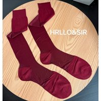 New Spanish Red Men's Knee Long Socks Man Sexy Exotic Formal Wear Dress Translucent Solid Color Business Socks Male Tube Socks