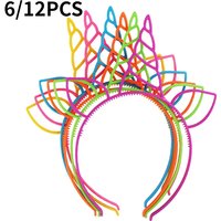 6/12Pcs Unicorn Birthday Party Favors Unicorn Headbands for Girls HalloweenChristmas Party SuppliesGift osplay Plastic Hairbands