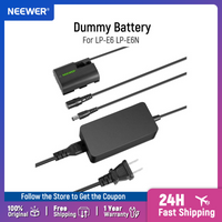 NEEWER Dummy Battery Replacement for LP-E6 LP-E6N LP-E6NH for Canon EOS R Ra R5 R5C R6 R6II R7 5D 6D 7D Mark II/III/IV 5DS 5DSR