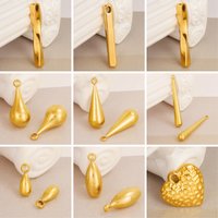 Fashion 10pcs/lot Stainless Steel Real Gold Plated Long Water Drop Cuboid Charms Pendant DIY Jewelry Making for Necklace Earring