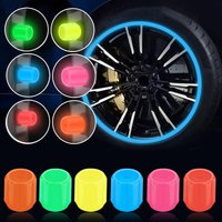 4pcs Car Fluorescent Tire Valves Cap Luminous Valve Cap Glow In The Dark Car Motorcycle Bike Wheel Plug Tyre Hub Cover Decor