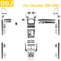 For Chrysler 300 300C 2015-2023 Carbon Fiber Center Console Gear Shift Dashboard Air Vent Panel Trim Set Car Accessories Sticker