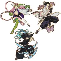 Muichirou Shinobu Mitsuri Luminous Badges Anime Demon Slayer Pins Kimetsu no Yaiba Brooches Backpack Clothing Lapel Cosplay Toys