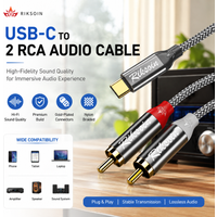 Riksoin USB C to RCA Audio Cable Type C to 2 RCA Cable with DAC for Speaker Amplifier Huawei Xiaomi Laptop USB C Splitter RCA Y