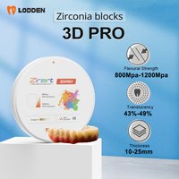 LODDEN 3D Pro Multilayer Zirconia Block Dental Lab CAD CAM Open System 98x10-25mm 43-49% High Strength Zirconia Vita16