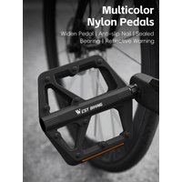 AliExpress West Biking WEST BIKING Multicolor Nylon Bike Pedal DU Bearing Anti Slip Reflective MTB Road Bike Pedal Cycling Flat Pedals Bike Accessories