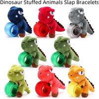 6-24Pcs Dinosaur Stuffed Animals Slap Bracelets for Kids Plush Animal Cute Wrist Slap Bands for Birthday Party Favors Boys Girls