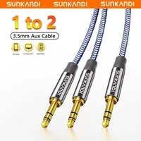 SUNKANDI 3.5mm Audio Splitter, TRS Jack Headphones Adapter Cable for Smartphone, Computer, Mp3, Earphone, Speakers