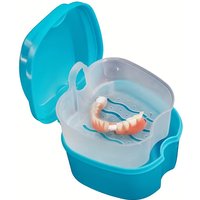 1PC Plastic Denture Cleaning Box - Waterproof Filter Mesh Container for Denture Soaking & Storage Compact Design Travel Supplies