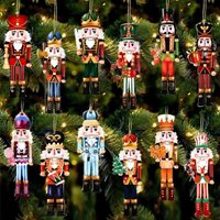 Nutcracker Wooden Soldier Christmas Tree Decoration Set Suitable for Christmas New Year Holiday Party Atmosphere Home Decoration
