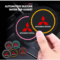 2pcs Car Water Cup Coaster Non-Slip Mat Waterproof Drink Pad for Mitsubishi Outlander Lancer Pajero Interior Decoration