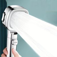 4 Modes Adjustable Shower Head with One-click Stop Handheld High Pressure Shower Head with Massage Spray Bathroom Accessories