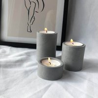 Silicone Mold For Shabbat Candle Holders Set,Handmade Concrete Jewish Tealight Holders,Shabbat Candlesticks Gift Plaster Molds