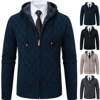 Winter plus samtgepolsterter Strickjacke Pullover Herrenpullover warmer Mantel