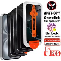1-5 Stück Sichtschutz-Displayschutzfolie für Samsung Galaxy S26 S25 Ultra S24 S23 S22 Plus Fingerabdruck-Entsperrung Anti-Spy Gehärtetes Glas