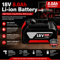 18V 8,0Ah Lithium-Ionen-Ersatzakku Kompatibel mit Bosch 18V Akku-Werkzeugen, Hochleistungs-Akku mit Mehrfachschutzsystem