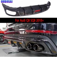 Dla Audi Q8 SQ8 2018+ Dyfuzor z włókna węglowego Tylny dyfuzor zderzaka Samochodowy tylny splitter Spoiler Tylna listwa Części samochodowe
