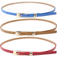 105cm Fashion Candy Color PU Waist Belt for Women Decorative Belts Womens Accessories