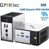 GMKtec M8 Mini PC AMD Ryzen 5 PRO 6650H 16GB RAM NO SSD NO OS Mini Desktop Computers Triple 4K Display, WiFi5.2,BT6E, USB-C, DP