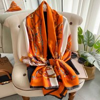 Nouveau foulard en soie tendance 180*90cm, écharpe pour la tête, foulard vintage pour femmes, foulard à cheveux pour les quatre saisons, hijab, bandana, foulard pour femme