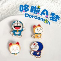 Japanese anime Doraemon style brooch cartoon metal badge robot cat small accessory backpack clothing couple accessory decoration