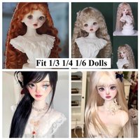 Handmade 1/3-1/6 Mohair Doll Wigs Dollhouse Vintage Curly/Ombre Bangs/Semi-Updo Luxury Photoshoot Ready BJD Accessories
