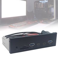 USB3.2 Gen1 5.25Inch Front Panel With Double USB3.0 Type C Port And Support Memory Card Reader Earphone Adapter 896C
