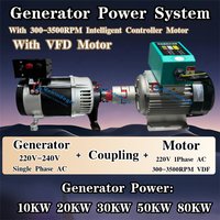 10000W 20KW 30KW PMG Alternative 220V High RPM Permanent Magnet Generator With VDF 300-3500RPM 220V Motor Intelligent Controller