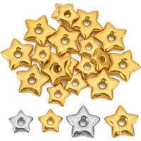 5pcs Stainless Steel Big Hole Star Pendants for DIY Earrings Necklace Jewelry Making Accessories Bracelet Charm Supplies Finding