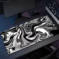 Large Desk Mat Gamer Leather 90X45 XXL Mause Carpet Run Strata Liquid Computer Mouse Pad Gaming Accessory Mouse Pad Black White