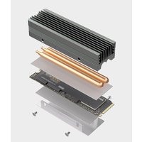 TEUCER M2-12 Dual Heat Pipe Heatsink All aluminum M.2 2280 NVMe SSD Cooler with Thermal Pad Cooler for Intel/AMD Desktop PC