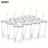 3PCS Reusable Single layer Plastic Transparent Drinking Cup Water Bottle With Lid Straw Outdoor Drink Tea Milk Coffee Mug Tools