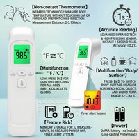 Medical Non-Contact Thermometer, Digital Infrared Forehead Temperature Tester for All Ages