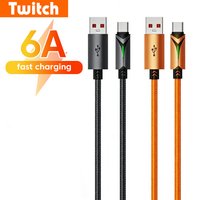 120W 6A USB Type C Cable Fast Charging Data Cable LED High Speed Transfer Cord For iPhone 15 16 17 Smartphones Tablet Power Bank