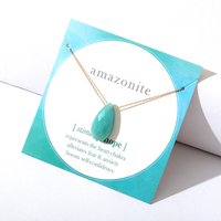 Exquisite 16 Inch Short Natural Stone Pendant Necklace Summer Stainless Steel Necklace For Women