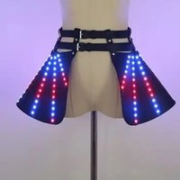 2026 New Cyberpunk LED Glowing Skirt Rave Outfit for Women DJ Stage Performance Gogo Dance Costume Light Up Party Club Nightwear