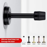 Stainless Steel Wall Mount Door Stop, Rubber Holder Catch, Floor Fitting with Screws for Bedroom Home