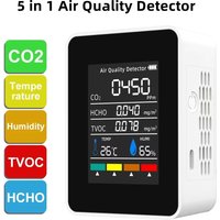 NEW HOT Multifunctional CO2 Meter 5 in 1 Digital Temperature and Humidity Tester Carbon Dioxide Detector TVOC HCHO