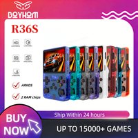 100% Original ARKOS R36S Retro Handheld Game Console 3.5'' IPS,15000+ Games,2 RAM chips, Linux Portable Pocket Player, 64G/128G