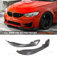 Front Bumper Lip Spoiler Splitters for BMW F80 M3 F82 F83 M4 Sedan Coupe 2014 - 2018 Real Carbon Fiber AC Winglets Cupwings