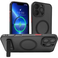 Magnetic Mobile Phone Case with Stand for iPhone 17 16 Pro Max 15 14 Plus 13 12 11 Translucent Cover with Kickstand
