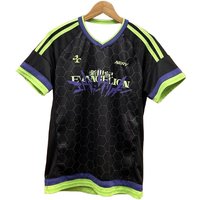 Neon Genesis Evangelion T-shirt Men's Adult Black Green Purple Hexagonal Pattern Quick Drying Leisure Anime Fan T-shirt