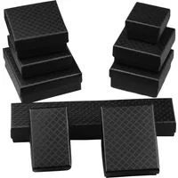 24pc Black Cardboard Jewelry Set Box For Pendant Necklace Earring Ring Boxes Packaging Paper Jewellry Organizer Storage Gift Box