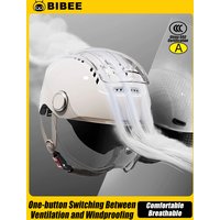 AliExpress NONE BIBEE Electric Motorcycle Helmet Summer Breathable Electric Bike Open Face Helmet Men Women Dual Lenses Jet Scooter Half Helmets