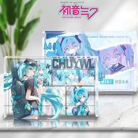 Hatsune Miku Anime Merch Photo Frame Ornaments for Desk Office Decoration Acrylic Stand for Displaying Photos Gift for Music Fan